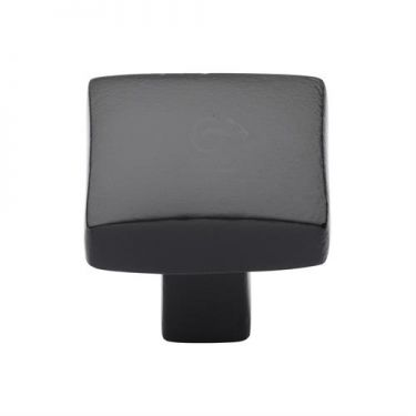 Click Here To Enlarge This Photo Of FB3678 38 M&period;Marcus Black Iron Rustic Cabinet Knob Square Convex Design 38mm