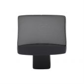 FB3678 38 M&period;Marcus Black Iron Rustic Cabinet Knob Square Convex Design 38mm