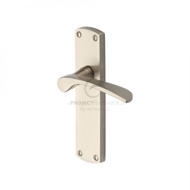 Click Here To Enlarge This Photo Of PR410-SN M&period;Marcus Project Hardware Door Handle Lever Latch Luca Design Satin Nickel Finish