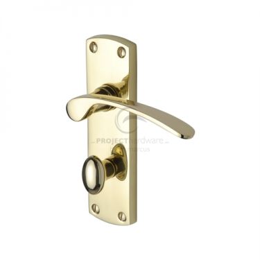 Click Here To Enlarge This Photo Of PR420-PB M&period;Marcus Project Hardware Door Handle For Bathroom Luca Design Polished Brass Finish