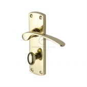 PR420-PB M&period;Marcus Project Hardware Door Handle For Bathroom Luca Design Polished Brass Finish