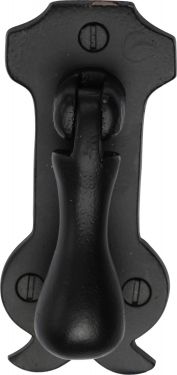 Click Here To Enlarge This Photo Of FB6263 M&period;Marcus Black Iron Rustic Cabinet Drop Pull on Plate