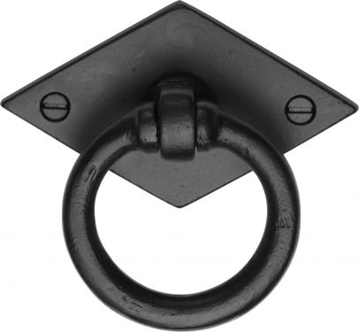 Click Here To Enlarge This Photo Of FB6301 M&period;Marcus Black Iron Rustic Diamond Cabinet Ring Drop Pull