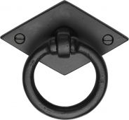 FB6301 M&period;Marcus Black Iron Rustic Diamond Cabinet Ring Drop Pull