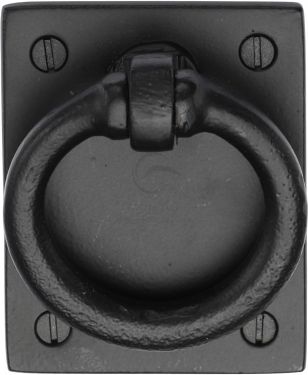 Click Here To Enlarge This Photo Of FB6367 M&period;Marcus Black Iron Rusticring Drop Pull on Plate