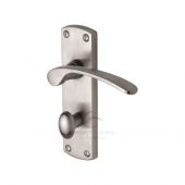 PR420-SC M&period;Marcus Project Hardware Door Handle For Bathroom Luca Design Satin Chrome Finish