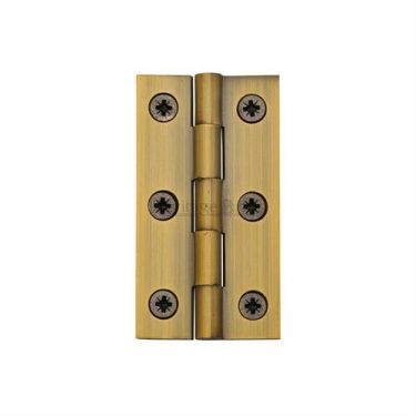 Click Here To Enlarge This Photo Of HG99-120-AT Heritage Brass Hinge Brass 2 &half;" x 1 &frac38;" Antique Brass Finish