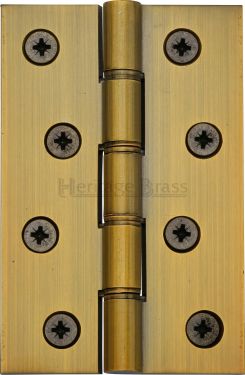 Click Here To Enlarge This Photo Of HG99-350-AT Heritage Brass Hinge Brass with Phosphor Washers 4" x 2 &frac58;" Antique Brass Finish