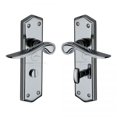 Click Here To Enlarge This Photo Of PR2430-PC M&period;Marcus Project Hardware Door Handle Bathroom Set Chester Design Polished Chrome Finish