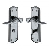 PR2430-PC M&period;Marcus Project Hardware Door Handle Bathroom Set Chester Design Polished Chrome Finish