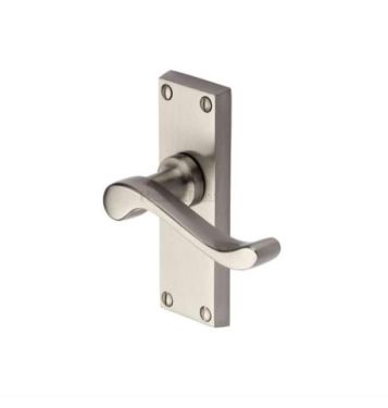 Click Here To Enlarge This Photo Of PR610-SN M&period;Marcus Project Hardware Door Handle Lever Latch Malvern Short Design Satin Nickel Finish