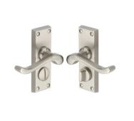 PR625-SN M&period;Marcus Project Hardware Door Handle For Privacy Set Malvern Short Design Satin Nickel Finish