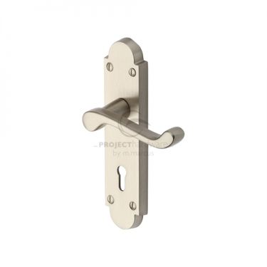 Click Here To Enlarge This Photo Of PR500-SN M&period;Marcus Project Hardware Door Handle Lever Lock Milton Design Satin Nickel Finish
