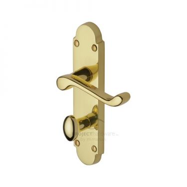 Click Here To Enlarge This Photo Of PR520-PB M&period;Marcus Project Hardware Door Handle For Bathroom Milton Design Polished Brass Finish