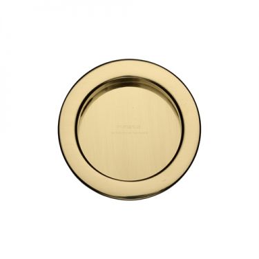Click Here To Enlarge This Photo Of RD2322-PB M&period;Marcus Sliding Door Round Flush Pulls Polished Brass