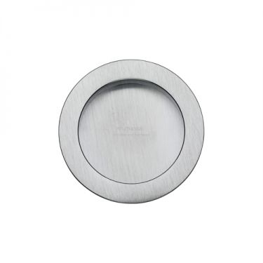 Click Here To Enlarge This Photo Of RD2322-SC M&period;Marcus Sliding Door Round Flush Pulls Satin Chrome