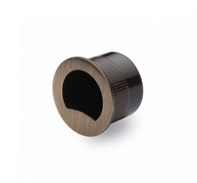 Click Here To Enlarge This Photo Of RD373-AT M&period;Marcus Sliding Door Finger Pull Antique Brass