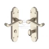 PR520-SN M&period;Marcus Project Hardware Door Handle For Bathroom Milton Design Satin Nickel Finish