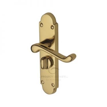 Click Here To Enlarge This Photo Of PR525-PB M&period;Marcus Project Hardware Door Handle For Privacy Set Milton Short Design Polished Brass Finish