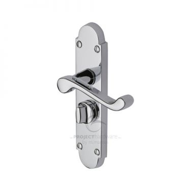 Click Here To Enlarge This Photo Of PR525-PC M&period;Marcus Project Hardware Door Handle For Privacy Set Milton Short Design Polished Chrome Finish