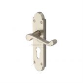 PR548-SN M&period;Marcus Project Hardware Door Handle For Euro Profile Plate Milton Design Satin Nickel Finish