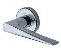 SC-2059-PC M&period;Marcus Sorrento Door Handle Lever Latch on Round Rose Amalfi Design Polished Chrome Finish