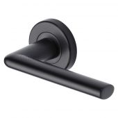 SC-2352-BLK M&period;Marcus Sorrento Door Handle Lever Latch on Round Rose Lena Design Matt Black Finish