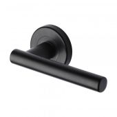 SC-3052-BLK M&period;Marcus Sorrento Door Handle Lever Latch on Round Rose Shuttle Design Matt Black Finish