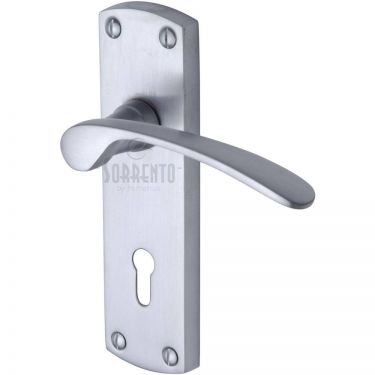 Click Here To Enlarge This Photo Of SC-400-SC M&period;Marcus Sorrento Door Handle Lever Lock Luca Design Satin Chrome Finish