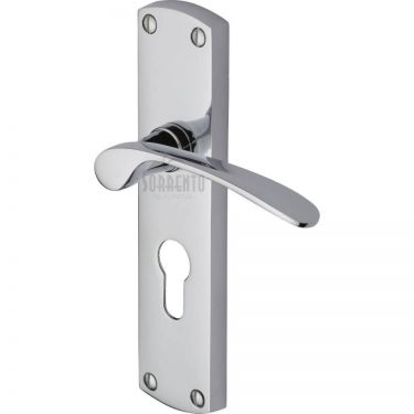 Click Here To Enlarge This Photo Of SC-448-PC M&period;Marcus Sorrento Door Handle For Euro Profile Plate Luca Design Polished Chrome Finish