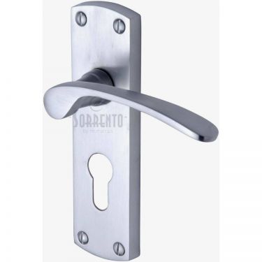 Click Here To Enlarge This Photo Of SC-448-SC M&period;Marcus Sorrento Door Handle For Euro Profile Plate Luca Design Satin Chrome Finish