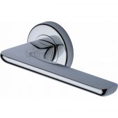 SC-5352-PC M&period;Marcus Sorrento Door Handle Lever Latch on Round Rose Trino Design Polished Chrome Finish