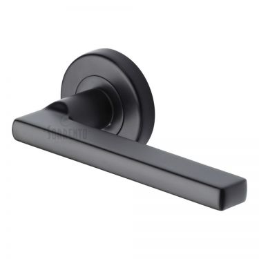 Click Here To Enlarge This Photo Of SC-7580-BLK M&period;Marcus Sorrento Door Handle Lever Latch Vector Design Matt Black Finish