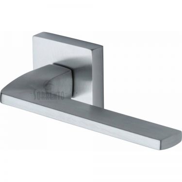 Click Here To Enlarge This Photo Of SC-CSQ5062-SC M&period;Marcus Sorrento Door Handle Lever Latch on Square Rose Indigo Design Satin Chrome Finish