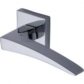 SC-CSQ5400-PC M&period;Marcus Sorrento Door Handle Lever Latch on Square Rose Valiant Design Polished Chrome Finish