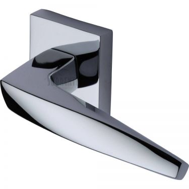 Click Here To Enlarge This Photo Of SC-CSQ6400-PC M&period;Marcus Sorrento Door Handle Lever Latch on Square Rose Serpentine Design Polished Chrome Finish