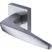 SC-CSQ6400-SC M&period;Marcus Sorrento Door Handle Lever Latch on Square Rose Serpentine Design Satin Chrome Finish