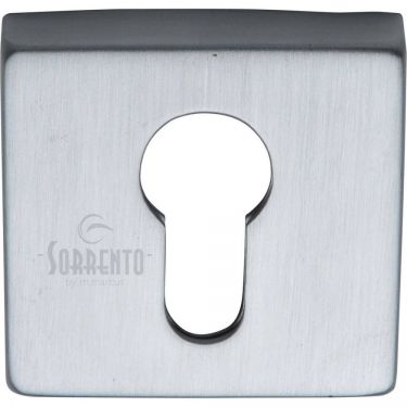 Click Here To Enlarge This Photo Of SC-SQ5004-SC M&period;Marcus Sorrento Concealed Square Euro Escutcheon Satin Chrome Finish