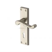 PR600-SN M&period;Marcus Project Hardware Door Handle Lever Lock Malvern Design Satin Nickel Finish