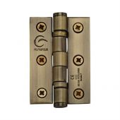 SS-3X2-AT M&period;Marcus Stainless Steel Line Ball Bearing Hinge 3" x 2" x 2mm Antique Brass Finish