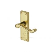 PR610-PB M&period;Marcus Project Hardware Door Handle Lever Latch Malvern Short Design Polished Brass Finish