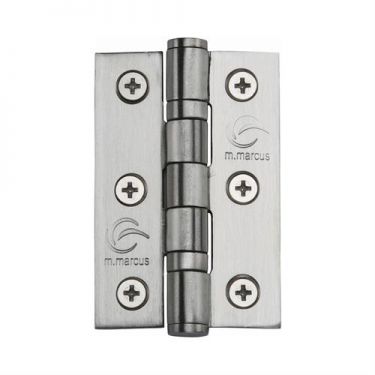 Click Here To Enlarge This Photo Of SS-3X2-SS M&period;Marcus Stainless Steel Line Ball Bearing Hinge 3" x 2" x 2mm Satin Finish