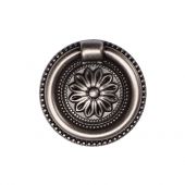 TK2224-047-DPW M&period;Marcus Floral Ring Pull 47mm Distressed Pewter on Zinc Finish