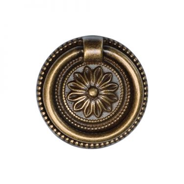 Click Here To Enlarge This Photo Of TK2224-055-DBS M&period;Marcus Floral Ring Pull 55mm Distressed Brass on Zinc Finish