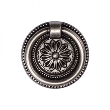 Click Here To Enlarge This Photo Of TK2224-055-DPW M&period;Marcus Floral Ring Pull 55mm Distressed Pewter on Zinc Finish