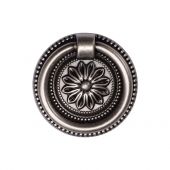 TK2224-055-DPW M&period;Marcus Floral Ring Pull 55mm Distressed Pewter on Zinc Finish