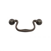 TK3019-096-LBN M&period;Marcus Classic Drop Pull 96mm Matt Bronze on Zinc Finish