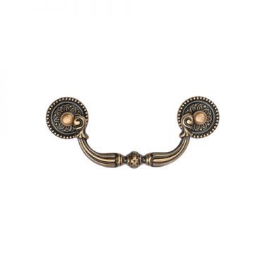 Click Here To Enlarge This Photo Of TK3085-096-DBS M&period;Marcus Ornate Drop Pull 96mm Distressed Brass on Zinc Finish