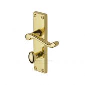 PR620-PB M&period;Marcus Project Hardware Door Handle For Bathroom Malvern Design Polished Brass Finish