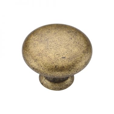 Click Here To Enlarge This Photo Of TK4226-035-DBS M&period;Marcus Classic Round Knob 35mm Distressed Brass on Zinc Finish